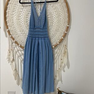 Chic Backless Blue Dress